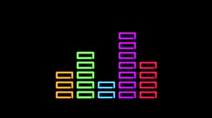 Animation neon light sound effect isolate on green background.