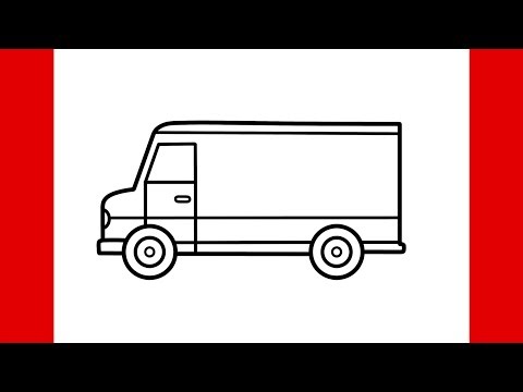 How to draw a VAN easy | Drawing truck van step by step