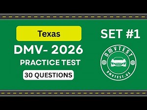 Texas DMV Practice Test 2026 | 30 REAL TEST QUESTIONS SET #1 | DMV Driving Test | DMV Test 2026