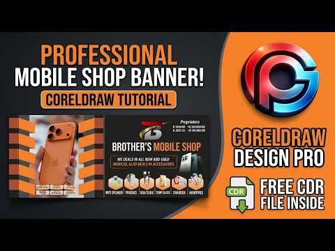 Mobile Shop Flex Design Tutorial | CorelDRAW Vector Design + Free CDR