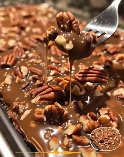 "Turtle Candy with Pecans and Caramel Indulge in the perfect blend of sweet and salty with this mouthwatering Turtle Candy recipe. Made with rich caramel, crunchy pecans, and decadent chocolate, this treat is sure to satisfy your cravings. Ingredients: - 1 cup chopped pecans - 1 cup caramel candies - 1 tablespoon heavy cream - 1 cup chocolate chips Instructions: 1. Line a baking sheet with parchment paper and spread the chopped pecans in an even layer. 2. In a small saucepan, melt the caramel ca