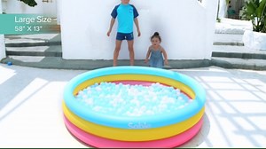 Watch Sable Kiddie Pool, Blow Up Inflatable Baby Pool 58" X 13" on Amazon Live