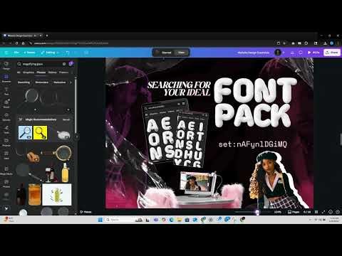 Bubble Letter Font Pack flyer design follow along Tutorial In Canva