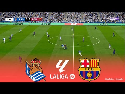 REAL SOCIEDAD vs BARCELONA Live | La Liga 2026 | 18 January 2026 |Simulation PES 2021 Gameplay