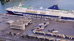 Download A massive cruise ship docked at the terminal