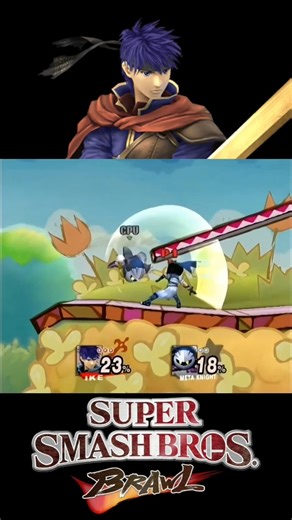 Meta Knight gets spiked by Ike #shorts #ssbb #metaknight