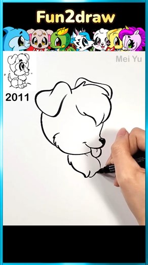19K views · 239 reactions | Redraw My Art 14 Years Later | Fun2draw Nostalgia I redraw my art 14 years later! My YouTube "how to draw a dog" video's artwork, drawn 14 years later. Take a trip down memory lane with this nostalgic video, where I draw my Fun2draw puppy in this fun art short! #fun2draw #howtodrawadog #meiyu #howtodraw #redrawmyart #redraw #drawing #draw #dogart #dogartwork #nostalgia | Mei Yu | Facebook