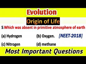 Evolution MCQ| Origin of Life | evolution mcq for neet 2023