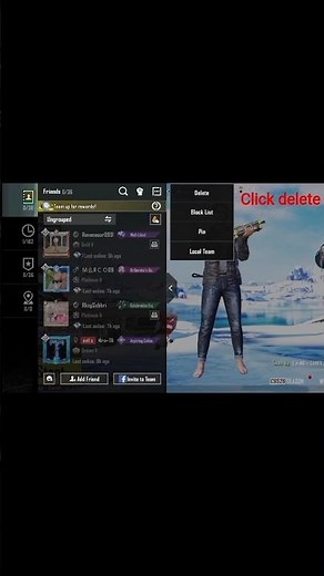 How to delete bgmi friend list id 🤨 || bgmi id delete kaise kare