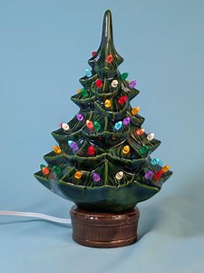 Illuminated Vintage Seely Ceramic Christmas Tree - Glazed Holiday Décor With Colorful Lights - Etsy