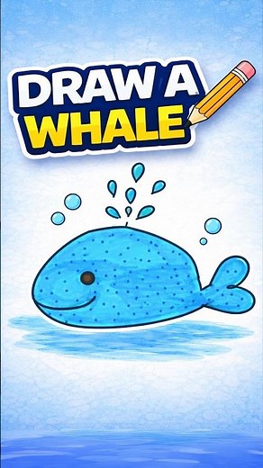 Easy Blue Whale Drawing for Kids 🐋 | Step-by-Step Painting & Coloring #diy #craft #craftyfun #kids