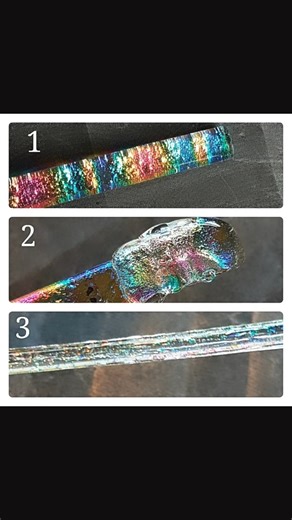 Glittering Prize Lampwork Glass Beads | Dichroic stringer magic! I love pulling my own—there’s something so satisfying about creating that shimmering thread of colour. It’s... | Instagram