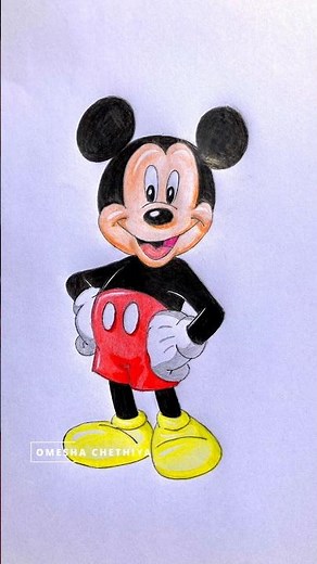 How to Draw Mickey Mouse Step by Step | Disney Character Drawing Timelapse 🐭✏️ #mickeymouse #art