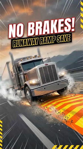 Runaway Truck Ramp Saves the Day! Epic No-Brake Emergency Stop.truck#no brakes#truck ramp#4x4#Shorts
