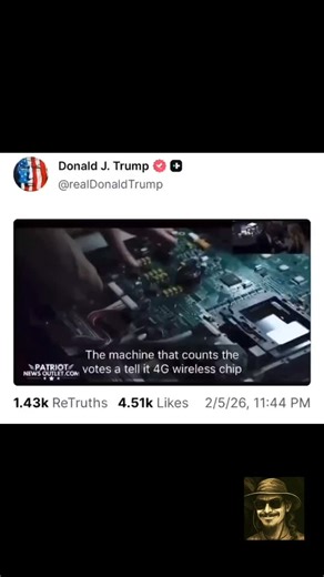 Jesse James Frankie FourFingers on Instagram: "Last night, President Donald Trump’s Truth Social account shared a video from Patriot News Outlet that lays out claims about irregularities and possible election fraud in Georgia during the 2020 election. The video highlights concerns raised by some investigators about vote counting pauses, the later resumption of counting, and allegations involving electronic equipment such as Wi-Fi–enabled devices that critics argue could have affected transparenc