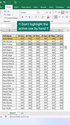 59K views · 403 reactions | Auto Highlight Row in Excel #EXCEL #exceltips #exceltricks #exceltutorial #finance | computernotion | Facebook