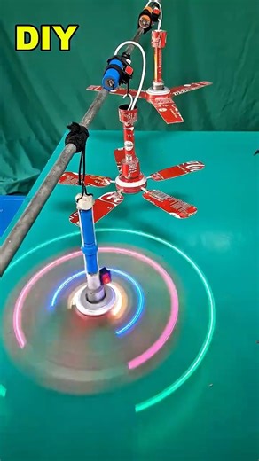 Diy ! Mini Hologram Spinning Ceiling Fan Light Led #craft #ideas #viral