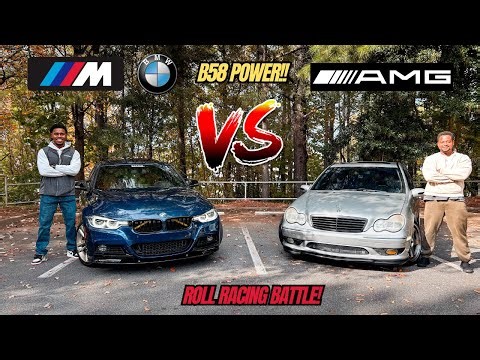 Old School AMG vs. New King B58! C32 AMG Takes on BMW 340i (60 Roll)