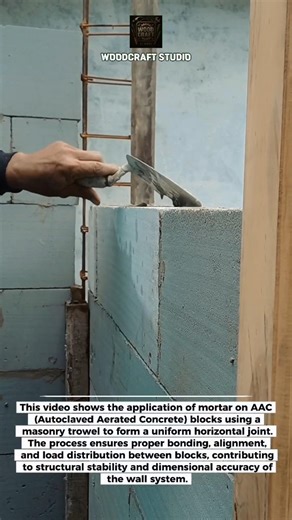 AAC Block Mortar Application Technique #construction #masonry #aacblocks