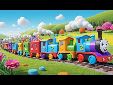 Eight Little Toy Trains Choo Choo Choo | Train Song & Counting Rhyme for Kids---