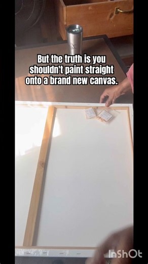 Don’t paint straight onto a brand new canvas. #art #prep #fyp #canvas #artist