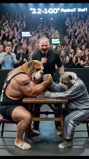 Silent Confrontation: The Dog and the Cat in a Hand-to-Hand Standoff