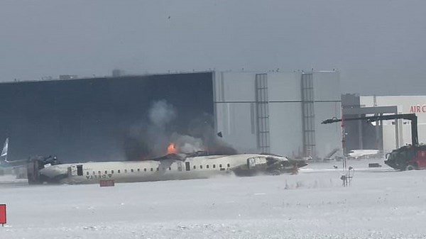 Listen to air traffic control audio when Delta plane flips on runway