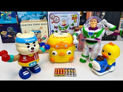 Unboxing Electric Duck, Remote Control Buzz Lightyear Robot, Rocking Horse, Dancing Bear
