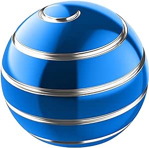 Kinetic Desk Toy Ball, 1.54'' Kinetic Desktop Spinning Toys, Optical Illusion Fidget Toys Gadgets for Christmas Birthday (39MM, Blue-A)