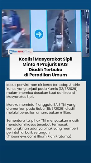 Koalisi Masyarakat Sipil Desak 4 Prajurit BAIS Diadili di Peradilan Umum