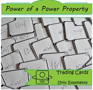 Task Cards: Power of a Power Property of Exponents