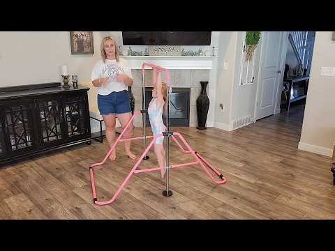 Safly Fun Foldable Gymnastics Bar for Kids – Adjustable 35"-51" High Kip Bar