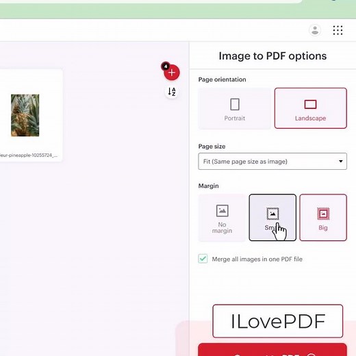 Converting JPG Images to PDF Using ILovePDF