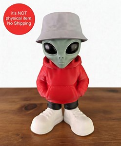 Alien Figurine STL File, 3D Printable Alien Toy, Figurine STL, Gamer Gift