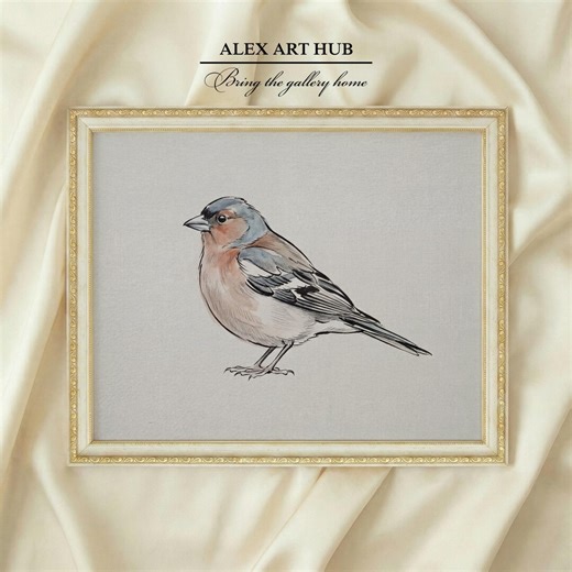 Common Chaffinch Watercolor Painting - Bird Wall Art, Living Room Decor, Animal Prints - Etsy