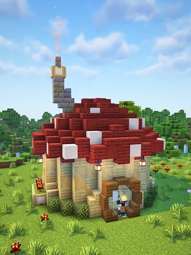 How to Build a Cute Mushroom House in Minecraft