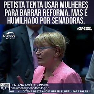 1.8M views · 22K shares | O senador petista Humberto Costa foi tentar usar as mulheres para barrar a reforma trabalhista. O vitimismo barato de sempre. Ele não esperava que senadoras a favor da reforma fossem responder... | MBL - Movimento Brasil Livre | Facebook