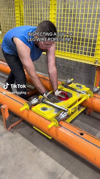 Inspecting 5/8” - 4 Leg Wire Rope Sling: Pull Test and Press