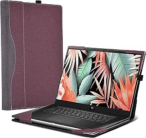 Laptop Cover for Hp Envy x360 15t-ew100 15-fe 15t-fe 15-fh 15z- fh [ 2-in-1 ] 15.6 inches Computer Bag Case PU Leather Inside Pocket Cover Shell (Wine red)