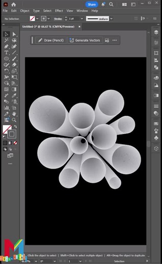 Mesmerizing 3D Abstract Art Creation in Illustrator
