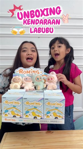 Samantha unboxing kendaraan labubu nih guys!!! yang suka labubu komen yaa😍 #evelynsamantha #samantha #labubu #boneka #unboxing