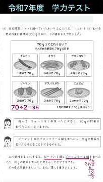 2025年度 全国学力テスト 小学6年生算数1️⃣(４)