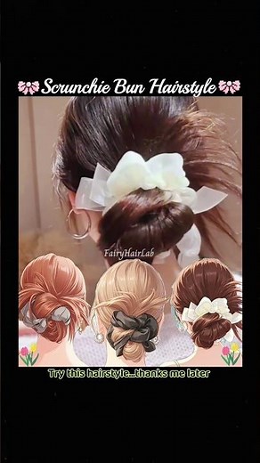 Scrunchie Bun Hairstyle 💝 Tutorial ❣️ Fairy Hair Lab 🌺