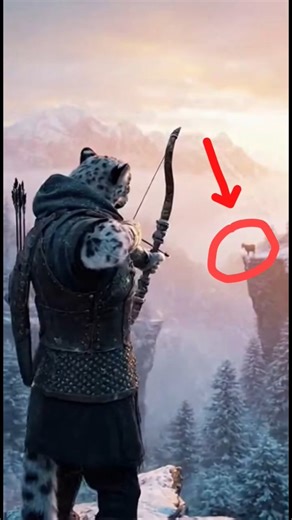 Snow Leopard Uses a Bow to Hunt a Goat