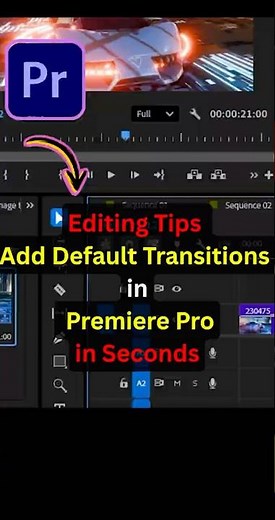 Adobe Premiere Pro: Add Default Transition in Seconds #adobepremierepro #transitionvideo