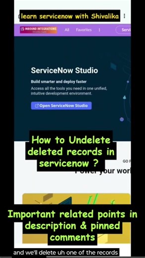 How to undelete deleted records in servicenow ? And what are the things you can take note of ?