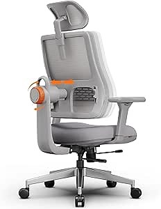 Newtral Ergonomic Office Chair with Adaptive Lumbar Support- High Back Desk Chair with Adjustable Headrest, 3D Armrest, Adjustable Seat Depth & Height, Home Office (Without Laptop Table Tray, Gray)