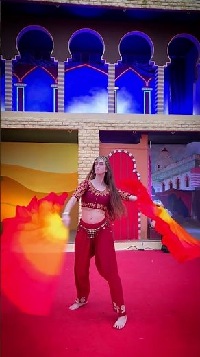 Silk Angel Wings Belly Dance | Yellow Orange Red Flow with Lightweight Flexible Rod