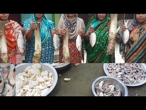 Water Taro & Hilsa Fish Mix Mashed Curry Cooking/ Charity Food / Most Tasty & Healthy Village Food