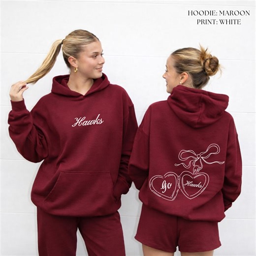 Custom Team Name Hoodie | Front & Back Locket Print | Personalized Spirit Hoodie | Game Day Gift - Etsy